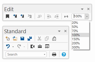 Toolbar with Microsoft Office 2002-like look: