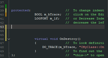 Tracking Changes Bar