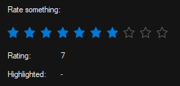 Dynamic rating control with 10 stars: