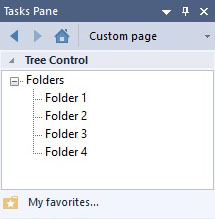 Task pane with embedded tree control in Office 2003 mode: