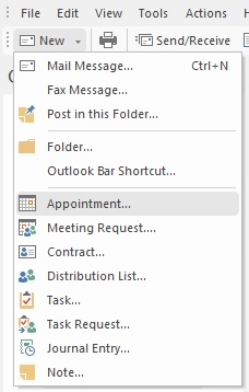 Toolbar button with a dropped-down menu: