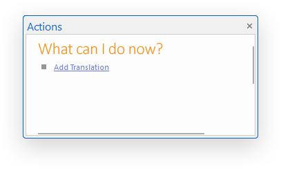 BCGSoft Translator: 'Actions' pane