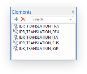 BCGSoft Translator: 'Elements' pane