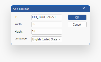 BCGSoft Toolbar Editor: 'Add Button' dialog