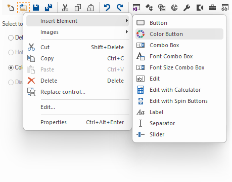 BCGSoft Toolbar Editor: main view