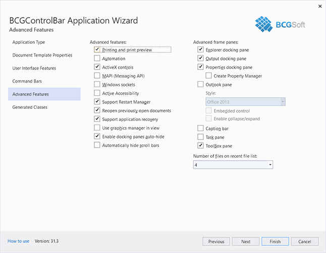 BCGControlBar Application Wizard for Visual Studio 2017-2022 (5)