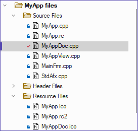 Tree control with state icons and selection bar: