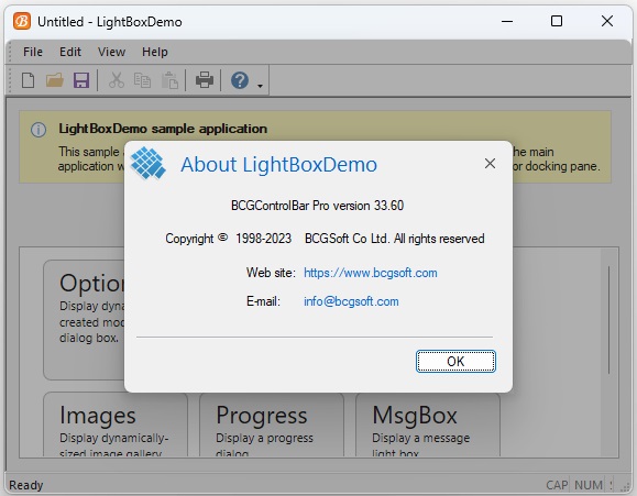 Modal LightBox dialog: