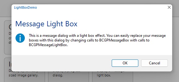 "Light" message Box: