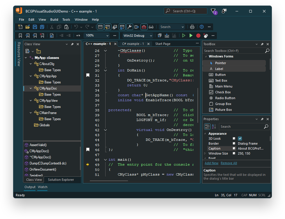 Visual Studio 2026 custom theme:
