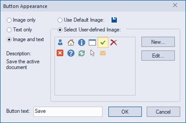 Figure 2: button appearance can be easily changed: