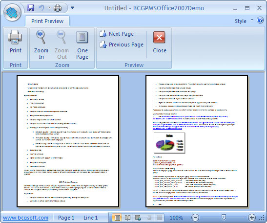Office 2007-style Print Preview: