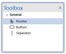 BCGSoft Toolbar Editor: 'Toolbox' pane