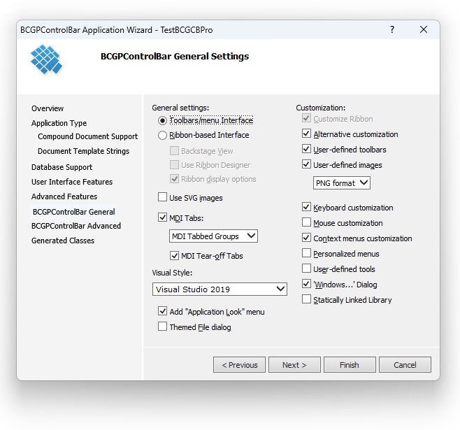 BCGControlBar Application Wizard for Visual Studio 2005-2015 (1)