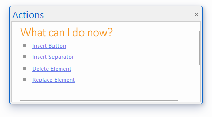 BCGSoft Toolbar Editor: 'Actions' pane