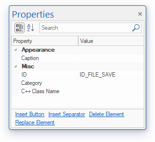 BCGSoft Toolbar Editor: 'Button Properties' pane