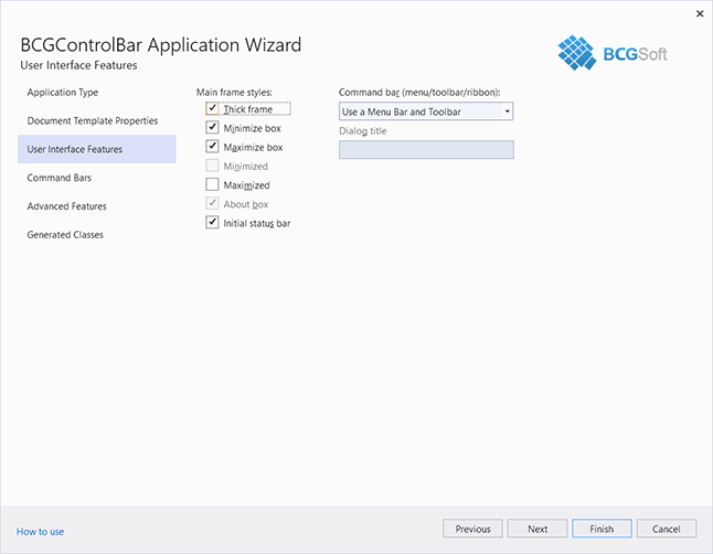 BCGControlBar Application Wizard for Visual Studio 2017-2022 (3)