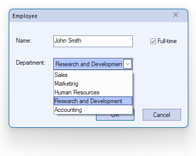 BCGControlBar dialog (Visual Studio 2022 blue theme)