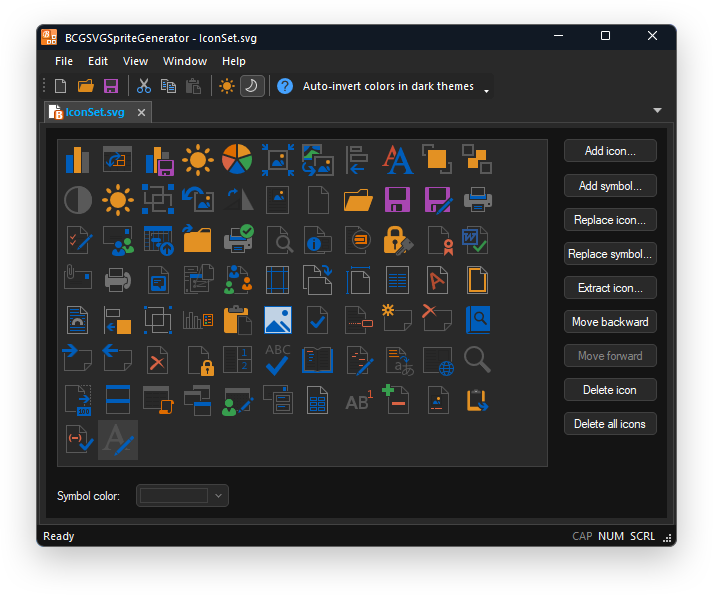 Auto-inverting icons for dark themes. Auto-invert colors disabled.