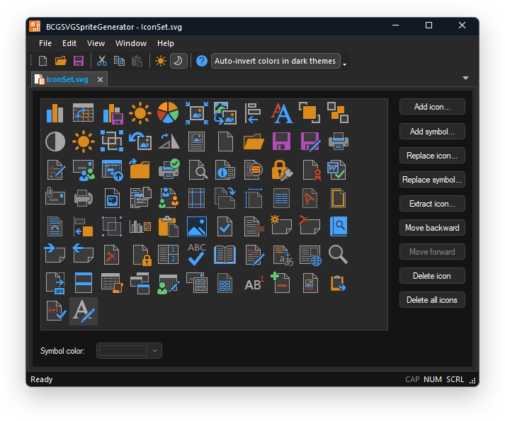 Auto-inverting icons for dark themes. Auto-invert colors enabled.