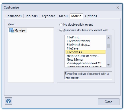 BCGControlBar: mouse double-click customization